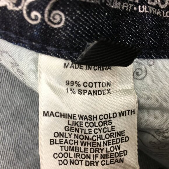 NEW Express Jeans Zelda Barely Boot Slim Low Rise Dark Wash size 8 length 33" - Picture 9 of 11